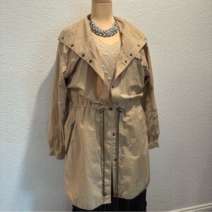 Bogner Women's Unisex Lightweight Trench Coat Tan Beige Utility Jacket